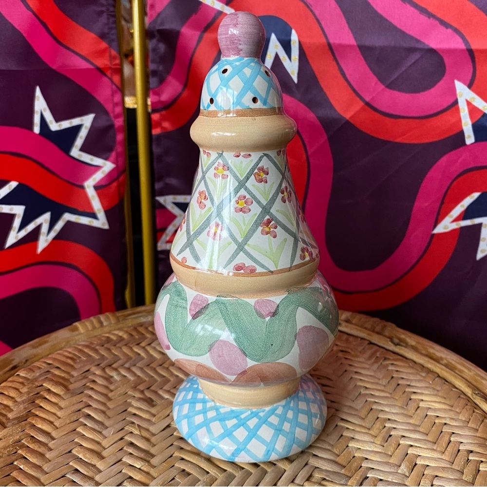 Vintage Mackenzie Childs Sugar Shaker Monet Ceramic Pottery Hand Painted Floral - Picture 6 of 9